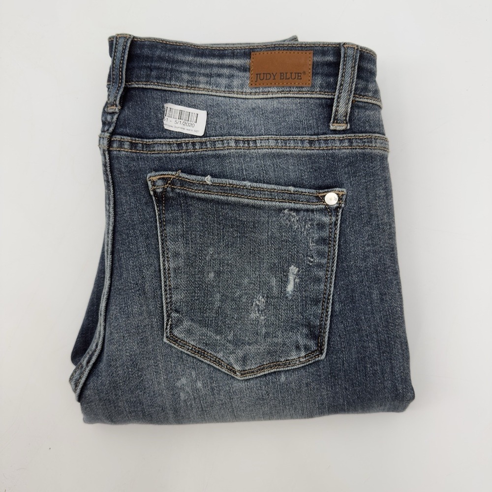 Judy Blue Boyfriend Fit Mid Rise Destroyed Jeans Size 5/27 JB82363MD NEW‎